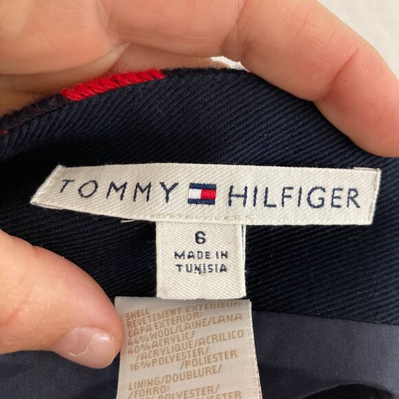 Vintage Tommy Hilfiger Wool Blend Houndstooth Mini Skirt Red Preppy Academia 6 - Picture 6 of 7